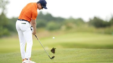 BADHOEVEDORP - Daan Huizing tijdens de laatste dag van de 104e editie van het KLM Open golf op The International golfbaan nabij Amsterdam. ANP SANDER KONING
