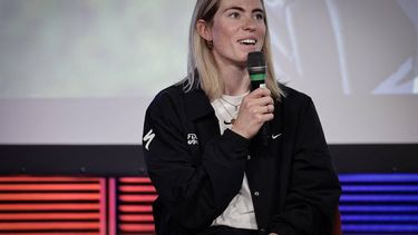 Team FDJ-Suez's Dutch rider Demi Vollering speaks during the team's annual press conference, in Boulogne-Billancourt, on the outskirts of Paris, on February 11, 2025.

 
STEPHANE DE SAKUTIN / AFP