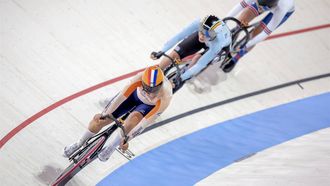 MUCHEN - Mylene de Zoete in actie tijdens de afvalrace van baanwielrennen op de tweede dag van het Multi-EK. De Duitse stad Munchen huisvest in 2022 een gecombineerd EK van diverse sporten. ANP ROBIN VAN LONKHUIJSEN