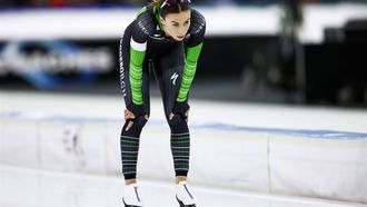 HEERENVEEN - Femke Kok reageert na de 1000 meter tijdens de eerste dag van het Nederlandse kampioenschap sprint schaatsen in Thialf. ANP VINCENT JANNINK