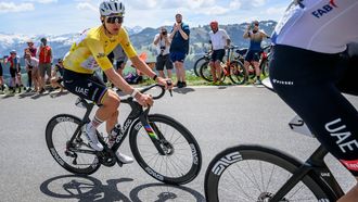 UAE Team Emirates-XRG's Slovenian rider Tadej Pogacar climbs the Jaunpass during the fourth stage of the Tour of Romandie UCI cycling World tour, 149.6 km from Broc and to Charmey, in Jaunpass, Switzerland, on May, 2, 2026. 
Fabrice COFFRINI / AFP