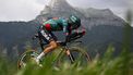 BORA - hansgrohe's German rider Emanuel Buchmann cycles during the 16th stage of the 110th edition of the Tour de France cycling race, 22 km individual time trial between Passy and Combloux, in the French Alps, on July 18, 2023. 
Marco BERTORELLO / AFP