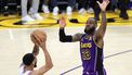 epa11238080 Los Angeles Lakers forward LeBron James (R) defends during the first half of an NBA game between the Los Angeles Lakers and the Philadelphia 76ers in Los Angeles, California, USA, 22 March 2024.  EPA/ALLISON DINNER SHUTTERSTOCK OUT