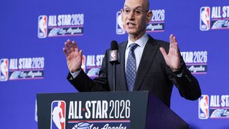epa12741007 Adam Silver, Commissioner of the National Basketball Association, talks during media day as part of NBA All Star Saturday Night at the Intuit Dome in Los Angeles, California, USA, 14 February 2026. The NBA All Star Game will be played on 15 February 2026.  EPA/CHRIS TORRES