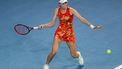 epa11069070 Elena Rybakina of Kazakhstan in action during her quarterfinal match against Ekaterina Alexandrova of Russia at the 2024 Adelaide International tennis tournament in Adelaide, Australia, 11 January 2024.  EPA/MATT TURNER AUSTRALIA AND NEW ZEALAND OUT