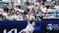 epa11804784 Iga Swiatek of Poland in action against Elena Rybakina of Kazakhstan during their women's singles match at the 2025 United Cup semi-finals in Sydney, Australia, 04 January 2025.  EPA/MARCIN CHOLEWINSKI POLAND OUT