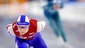 HEERENVEEN - Joy Beune en Merel Conijn in actie op de 5.000 meter voor vrouwen tijdens de slotdag van het NK afstanden in Thialf. Voor de Nederlandse rijders en rijdsters is dit toernooi een belangrijke tussenstop onderweg naar het WK afstanden in Hamar. ANP SEM VAN DER WAL