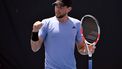 Austria's Dominic Thiem reacts during his men's singles match against Italy's Giulio Zeppieri at the Brisbane International tennis tournament in Brisbane on December 31, 2023. 
William WEST / AFP