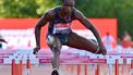 2023-07-18 18:42:42 epa10754285 Tobi Amusan of Nigeria wins the women's 100m hurdle at the Gyulai Istvan Memorial Track and Field Hungarian Grand Prix in Szekesfehervar, Hungary, 18 July 2023.  EPA/Tamas Vasvari HUNGARY OUT