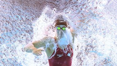 Canada's Penny Oleksiak competes in the women's 100m freestyle semifinals during the Budapest 2022 World Aquatics Championships at Duna Arena in Budapest on June 22, 2022. 
François-Xavier MARIT / AFP