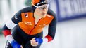 HAMAR - Angel Daleman (Nederland) tijdens de 500 meter vrouwen op de tweede dag van het WK afstanden in het Noorse Hamar. ANP SEM VAN DER WAL
