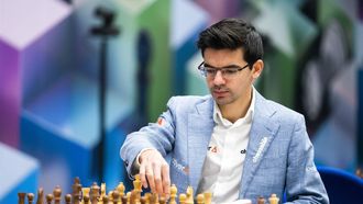 WIJK AAN ZEE - Anish Giri tijdens de laatste speelronde van het Tata Steel Masters schaaktoernooi. ANP JEROEN JUMELET