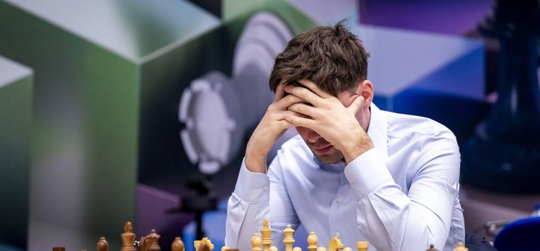 WIJK AAN ZEE - Jorden van Foreest (Nederland) op de eerste dag van het schaaktoernooi Tata Steel Chess. ANP FRANK VAN BEEK