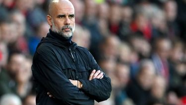 epa12975281 Manchester City manager Pep Guardiola looks on at the touchline during the English Premier League match between AFC Bournemouth and Manchester City in Bournemouth, Great Britain, 19 May 2026.  EPA/DANIEL HAMBURY EDITORIAL USE ONLY. No use with unauthorized audio, video, data, fixture lists, club/league logos, 'live' services or NFTs. Online in-match use limited to 120 images, no video emulation. No use in betting, games or single club/league/player publications.