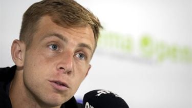 ROSMALEN - Tallon Griekspoor (NED) tijdens de persconferentie na zijn verloren halve finale tegen Sebastian Korda (USA) op de achtste dag van het Libema Open tennis toernooi in Rosmalen. ANP SANDER KONING