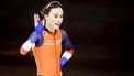 INZELL - Femke Kok (NED) na afloop van de tweede 500 meter vrouwen op het wereldkampioenschap schaatsen sprint in de Max Aicher Arena in het Duitse Inzell. ANP VINCENT JANNINK