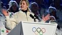 President of the International Olympic Committee (IOC) Kirsty Coventry delivers a speech at the closing ceremony of the Milano Cortina 2026 Winter Olympic Games at the Verona Arena in Verona, northern Italy, on February 22, 2026. 
Stefano RELLANDINI / AFP