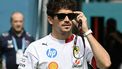 Ferrari's Monegasque driver Charles Leclerc arrives in the paddock ahead of the 2025 Miami Formula One Grand Prix at Miami International Autodrome in Miami Gardens, Florida, on May 4, 2025.  
Chandan Khanna / AFP
