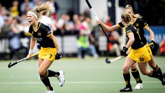 DEN BOSCH - Vreugde bij Danique van der Veerdonk (Den Bosch) na de 1-0 tegen SCHC tijdens de Tulp Hoofdklasse Hockey play-offs finale tussen Den Bosch D1 en SCHC D1. ANP SANDER KONING