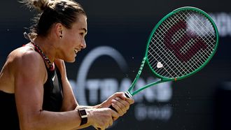 epa13049456 Berarus' Aryna Sabalenka in action against Nikola Bartunkova of Czech Republic during their women's singles quarter-final match at the WTA 500 Berlin Open tennis tournament at Steffi Graf Stadium, in Berlin, Germany, 19 June 2026  EPA/FILIP SINGER