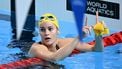 Australia's swimmer Kaylee McKeown celebrates winning the final of the women's 200m backstroke swimming event during the 2025 World Aquatics Championships in Singapore on August 2, 2025. 
Oli SCARFF / AFP