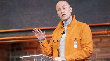 DEN HAAG - Chef de Mission Carl Verheijen spreekt in de Ridderzaal waar de medaillewinnaars, winnende coaches en de chef de mission van de Olympische Winterspelen 2022 in Beijing zijn ontvangen en de goudenmedaillewinnaars zijn gehuldigd. ANP SEM VAN DER WAL