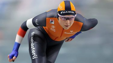 epa11734583 Joy Beune of the Netherlands competes in the 1500m women of the ISU Speed Skating World Cup in Nagano, central Japan, 22 November 2024. Joy Beune ranked third.  EPA/JIJI PRESS JAPAN OUT EDITORIAL USE ONLY/