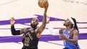 epa12948870 Los Angeles Lakers forward LeBron James (L) goes for the ball while guarded by Oklahoma City Thunder guard Luguentz Dort (R) during the second half of the NBA Playoffs western conference semifinals game four between the Los Angeles Lakers and Oklahoma City Thunder at Crypto.Com Arena in Los Angeles, California, USA, 11 May 2026.  EPA/CHRIS TORRES  SHUTTERSTOCK OUT