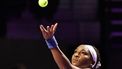 USA’s Coco Gauff serves a ball against USA’s Jessica Pegula during their tennis match at the WTA Finals in Riyadh on November 2, 2025. 
Fayez NURELDINE / AFP