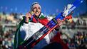 epa12743365 Gold medalist Lisa Vittozzi of Italy poses after the medal ceremony for the Women's 10km Pursuit of the Biathlon competitions at the Milano Cortina 2026 Winter Olympic Games, in Anterselva, Italy, 15 February 2026.  EPA/MARTIN METELKO