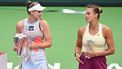 2023-03-19 23:48:58 Elena Rybakina of Kazakhstan (L) and Aryna Sabalenka of Belarus pose with their respective trophies after Rybakina defeated Sabalenka in their final match at the 2023 WTA Indian Wells Open on March 19, 2023 in Indian Wells, California.  
Frederic J. BROWN / AFP