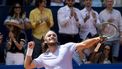 epa13120239 Stefanos Tsitsipas of Greece celebrates his victory against Raphael Collignon of Belgium after winning the men's final match at the Swiss Open tennis tournament in Gstaad, Switzerland, 19 July 2026.  EPA/ANTHONY ANEX