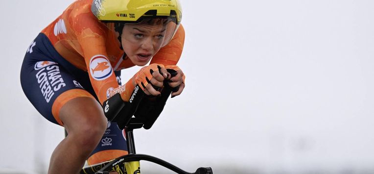 The Netherlands' Lieke Nooijen competes during the 2026 Union Cycliste Internationale (UCI) Road World Championships in Montreal, Quebec, on September 20, 2026. 
Andrej Ivanov / AFP