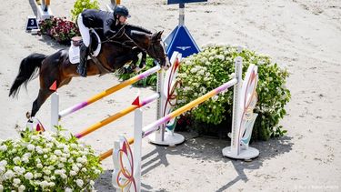 ROTTERDAM - Bas Moerings in actie tijdens de grote prijs op Viktor Z tijdens CHIO Rotterdam. Het hippische evenement vindt voor de 75ste keer plaats in het Kralingse Bos in Rotterdam. ANP ROBIN UTRECHT