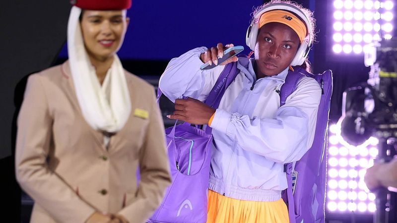 USA's Coco Gauff arrives to face Ukraine's Elina Svitolina during their women's singles quarter-final match on day ten of the Australian Open tennis tournament in Melbourne on January 27, 2026. 
Martin KEEP / AFP