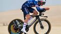 Soudal-QuickStep's Belgian rider Tim Merlier cycles during the second stage of the UAE Tour cycling race in al-Hudayriyat island in Abu Dhabi on February 18, 2025. 
Giuseppe CACACE / AFP