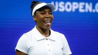 USA's Venus Williams reacts as she plays against Czech Republic's Karolina Muchova during their women's singles first round tennis match on day two of the US Open tennis tournament at the USTA Billie Jean King National Tennis Center in New York City, on August 25, 2025. 
Kena Betancur / AFP