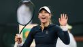 Russia's Mirra Andreeva celebrates defeating Poland's Iga Swiatek during a women’s singles semi-final tennis match at the BNP Paribas Open at the Indian Wells Tennis Garden in Indian Wells, California, on March 14, 2025. 
Patrick T. Fallon / AFP