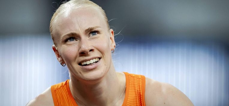 TOKIO - Marije van Hunenstijn op het onderdeel 200 meter tijdens de WK atletiek in het Japan National Stadium. ANP ROBIN VAN LONKHUIJSEN