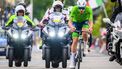 Slovenia's Tadej Pogacar competes in the men's Elite Road Race cycling event during the UCI 2024 Road World Championships, in Zurich, on September 29, 2024. 
Fabrice COFFRINI / AFP