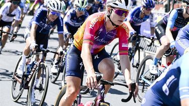 2023-06-25 02:00:00 Belgian Lotte Kopecky of SD Worx competes during the women's elite race of the Belgian Championships cycling, 134,2 km, in Izegem, on June 25, 2023. 
Tom Goyvaerts / Belga / AFP