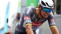 Alpecin - Deceuninck team's Dutch rider Mathieu van der Poel crosses the finish line to win the third stage of the 'Renewi Tour' multi-stage cycling race, from Aalter to Geraardsbergen (179,9 km) on August 22, 2025. The five-day race takes place in Belgium and the Netherlands. 
DAVID PINTENS / Belga / AFP