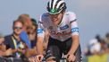 2023-07-09 18:08:28 UAE Team Emirates' Slovenian rider Tadej Pogacar cycles to the finish line the 9th stage of the 110th edition of the Tour de France cycling race, 182,5 km between Saint-Leonard-de-Noblat and Puy de Dome, in the Massif Central volcanic mountains in central France, on July 9, 2023. 
Thomas SAMSON / AFP