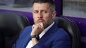 Real Valladolid's Uruguayan coach Paulo Pezzolano looks on during the Spanish league football match between Real Valladolid FC and Club Atletico de Madrid at the Jose Zorilla stadium in Valladolid on April 30, 2023. 
CESAR MANSO / AFP