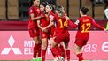 SEVILLA - Ona Batlle of Spain viert de 3-0 tijdens de halve finale in de Uefa Nations League tussen Spanje en Nederland in Estadio de La Cartuja op 23 februari 2024 in Sevilla, Spanje. ANP GERRIT VAN KEULEN