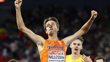 epa13172623 Stefan Nillessen of the Netherlands wins in the 1500m Men Final at the European Athletics Championships Birmingham 2026, in Birmingham, Britain, 15 August 2026.  EPA/TOLGA AKMEN