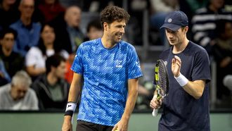 ROTTERDAM - Robin Haase en Botic van de Zandschulp in actie tegen Kevin Krawietz (GER) en Tim Puetz (GER, niet op foto) op de eerste dag van het tennistoernooi ABN AMRO Open in Ahoy. ANP SANDER KONING