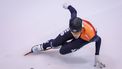 Jens van 't Wout #13 of the Netherlands competes during the men's 500m heat on Day 1 of the ISU European short track speed skating Championships in Dresden, eastern Germany, on January 17, 2025. 
Ronny HARTMANN / AFP