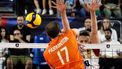 epa10851521 The Netherlands' Michael Parkinson in action during the EuroVolley Men 2023 round of 16 match between the Netherlands and Germany, in Bari, Italy, 09 September 2023.  EPA/NICOLA MASTRONARDI