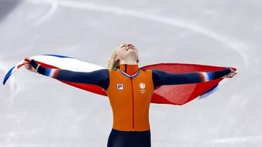 MILAAN - Xandra Velzeboer tijdens de finale 1000 meter bij het shorttrack schaatsen in de Milano Ice Skating Area op de Olympische Winterspelen van Milaan. ROBIN VAN LONKHUIJSEN / ANP